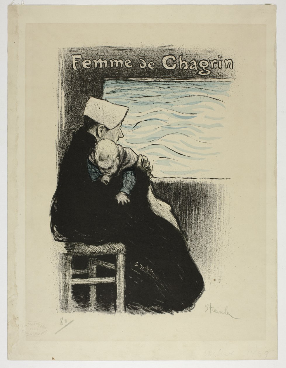 Surun nainen tekijältä Théophile Alexandre Pierre Steinlen