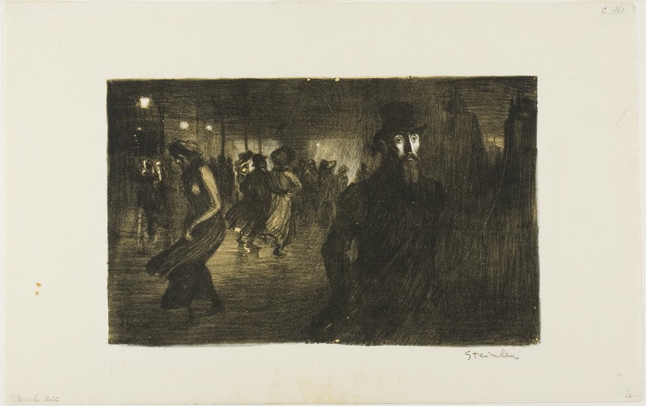Pariisi, yö tekijältä Théophile Alexandre Pierre Steinlen