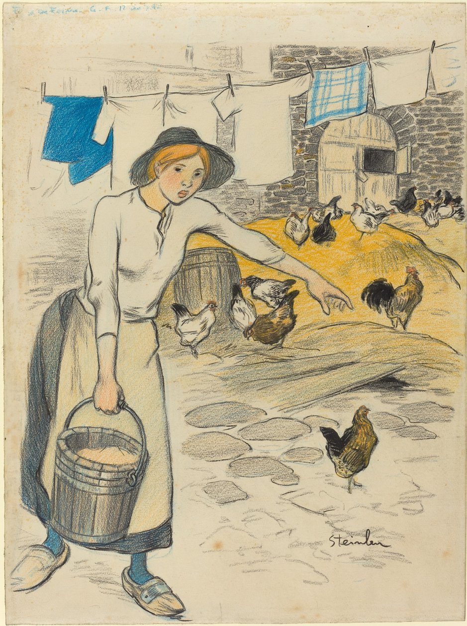 Maatilan tyttö, 1896. tekijältä Théophile Alexandre Steinlen
