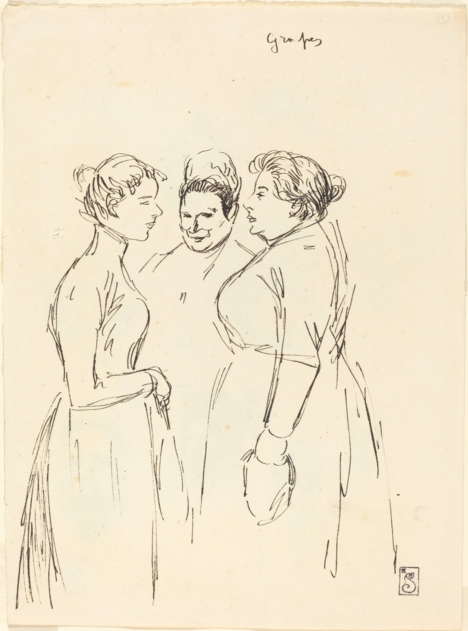 Juoruilevat naiset, 1800-luvun loppu - 1900-luvun alku. tekijältä Théophile Alexandre Steinlen