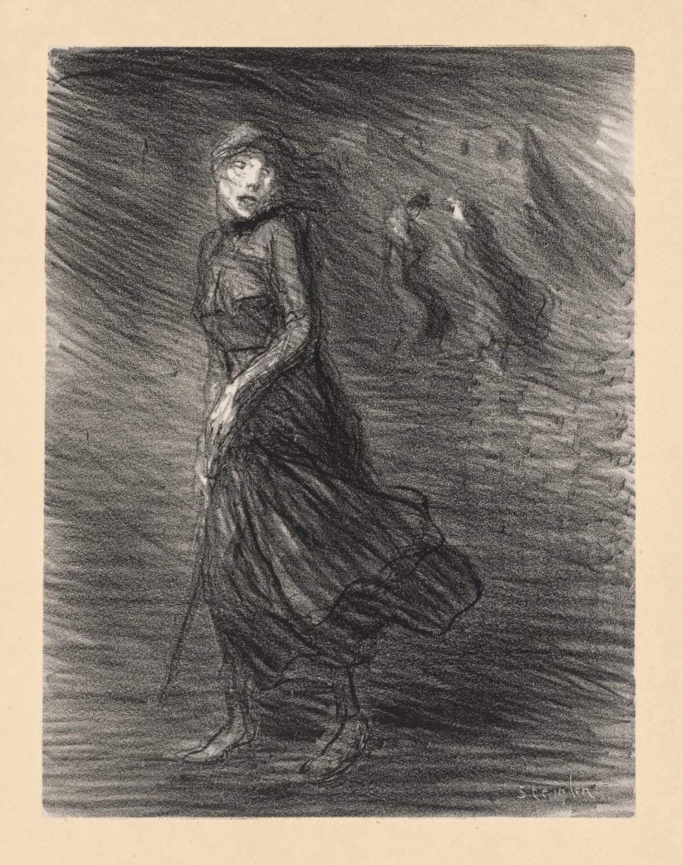 Kadulla (Dans la Rue) tekijältä Théophile Alexandre Steinlen