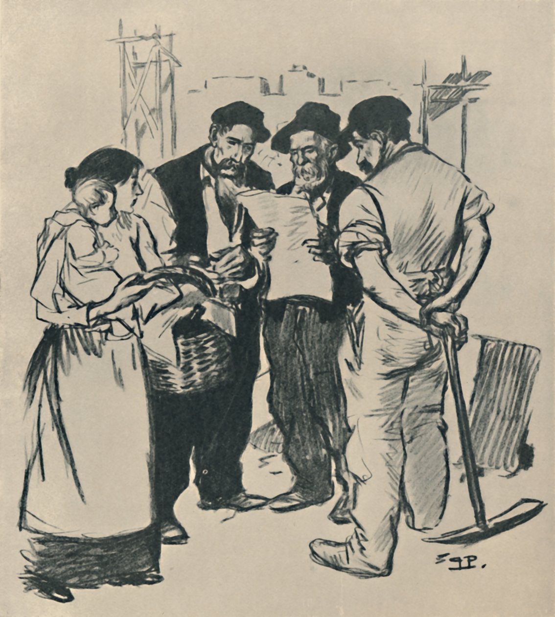 Throwback, c1894, 1919 tekijältä Théophile Alexandre Steinlen