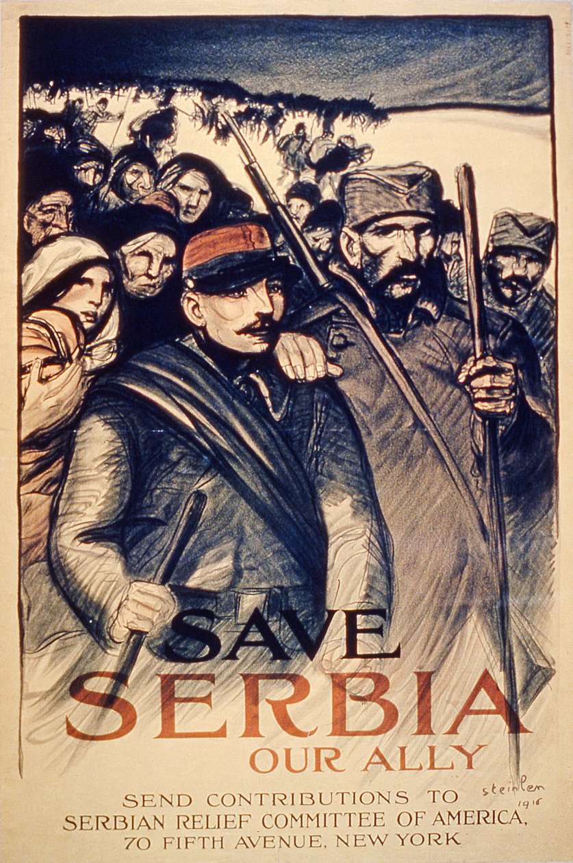 "Save Serbia Our Ally", juliste, 1915 tekijältä Théophile Alexandre Steinlen