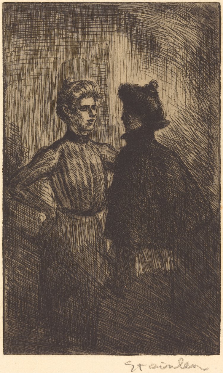 Kohtaaminen kohtaa, 1902. tekijältä Théophile Alexandre Steinlen