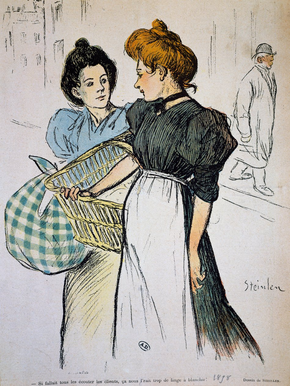 Pesukone, print, Ranska tekijältä Théophile Alexandre Steinlen