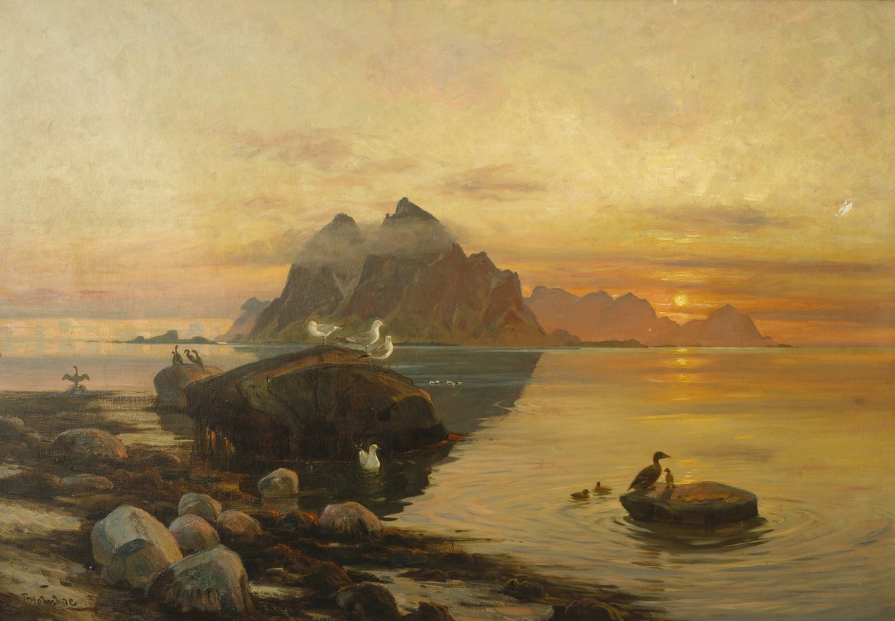 Bird Life (öljy kankaalle) tekijältä Thorolf Holmboe
