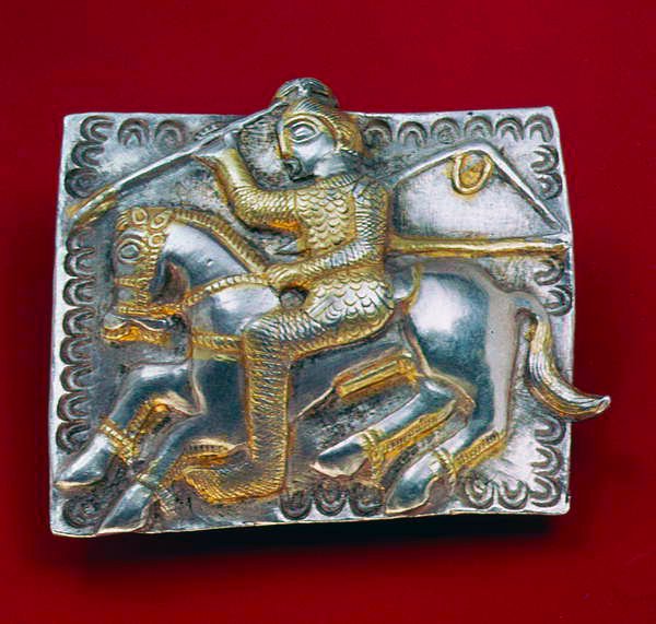 Kiltti soturilla, n. 400-350 eKr. (hopea) tekijältä Thracian