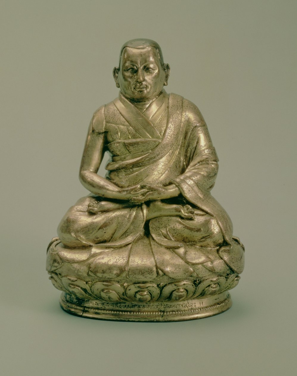 Sonam Gyatso (1543-89), kolmas dalai-lama, 1500-1700-luku (kullattu kupari). tekijältä Tibetan School