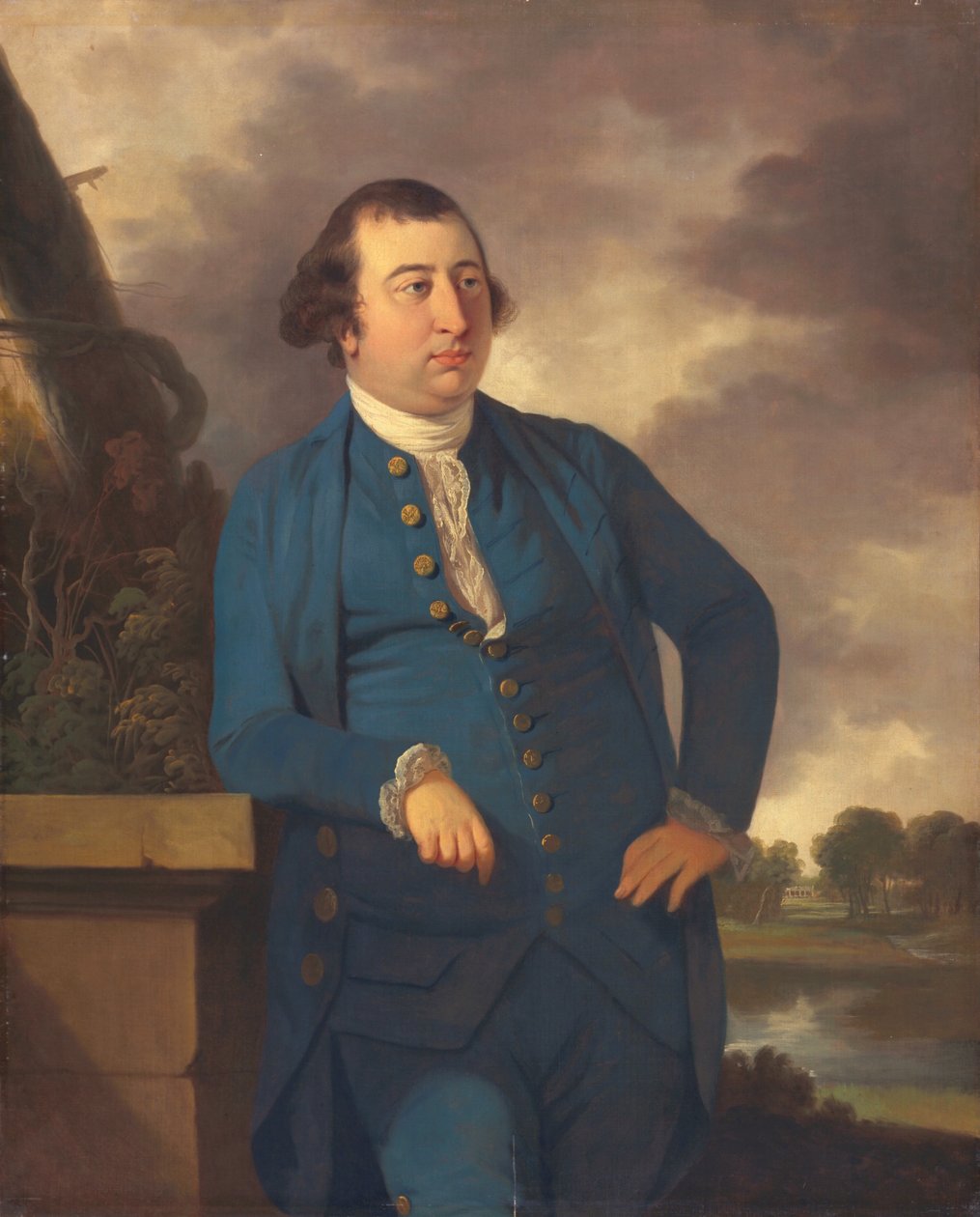 Mies intiaanimaisemassa, noin 1773 tekijältä Tilly Kettle