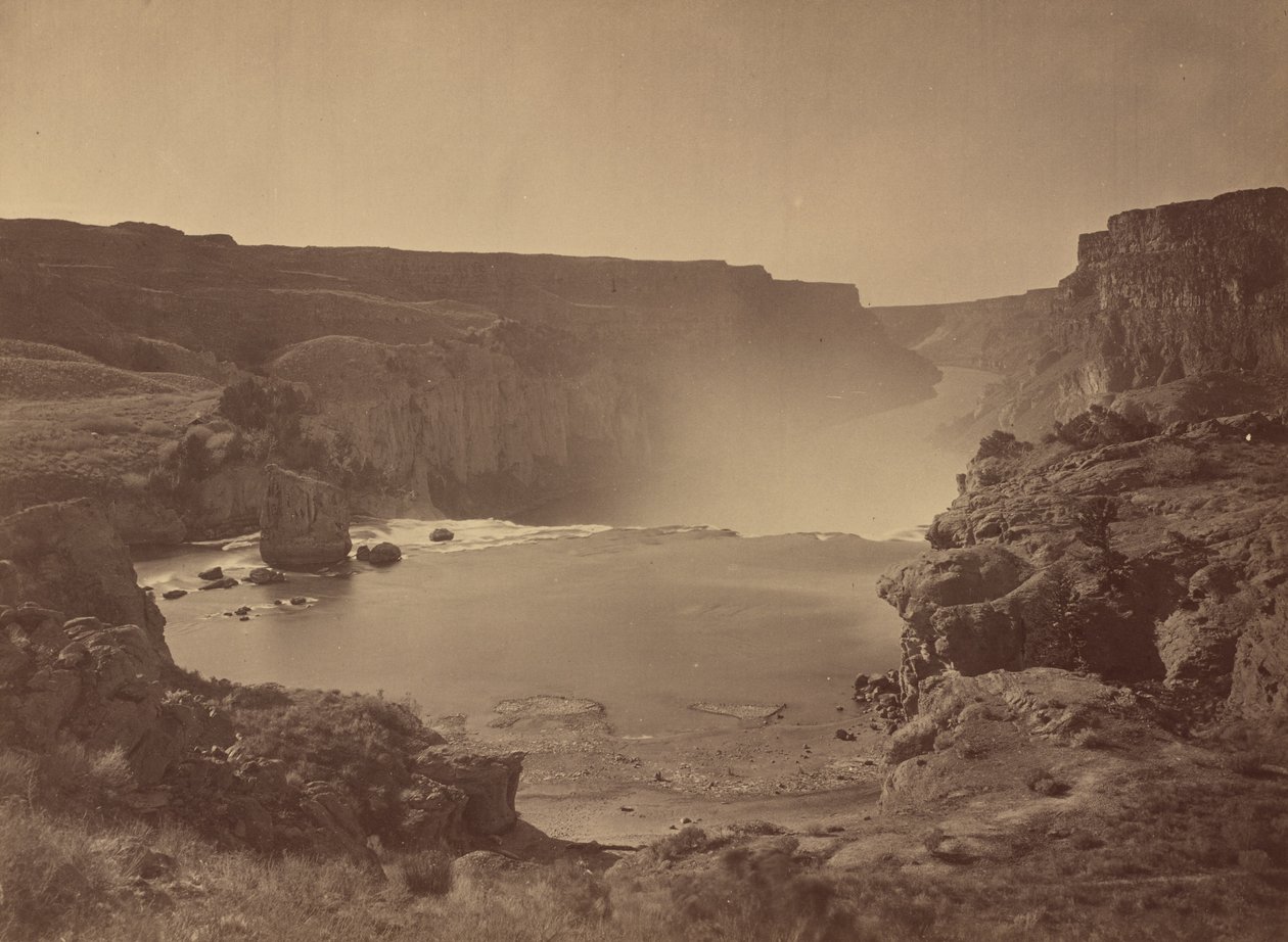 Shoshone Falls, Snake River, Idaho, 1874. tekijältä Tim O Sullivan