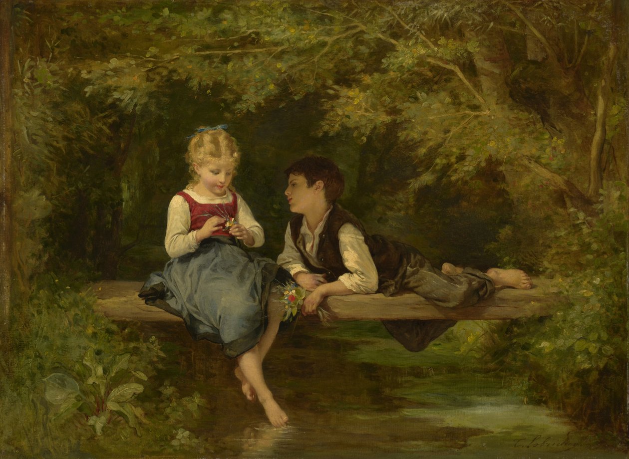 Ensimmäinen rakkaus, n.1872 tekijältä Timoleon Marie Lobrichon