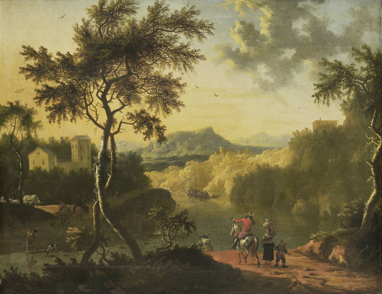 Italian maisema tekijältä Timotheus de Graef (attributed to)