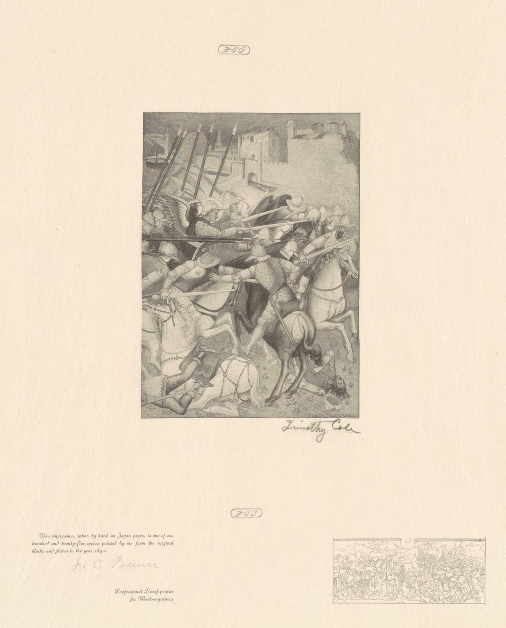 Pyhän Efesioksen taistelu tekijältä Timothy Cole after Spinello Aretino