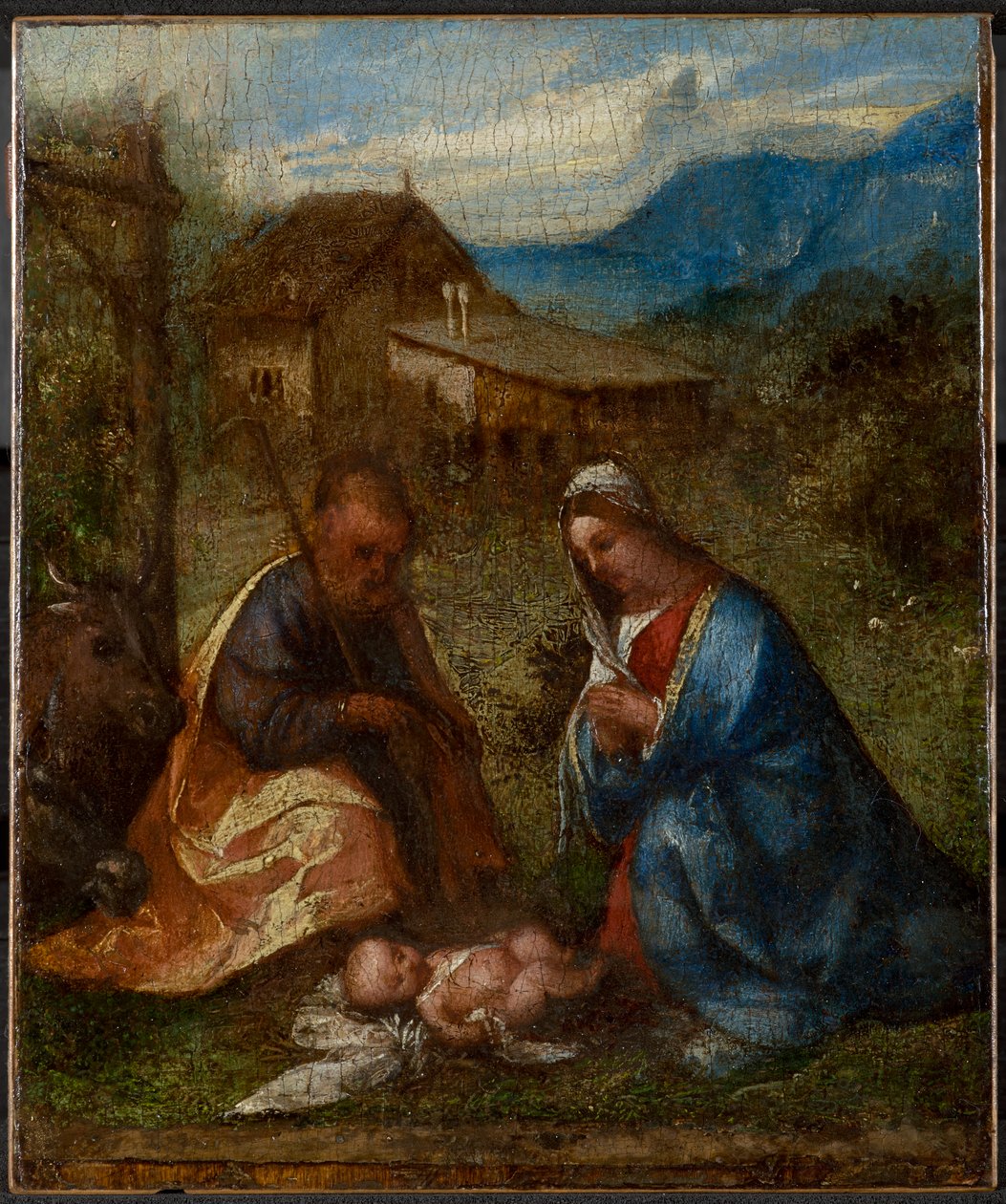 Lapsen palvonta, n. 1507-1508 tekijältä Tiziano Vecelli