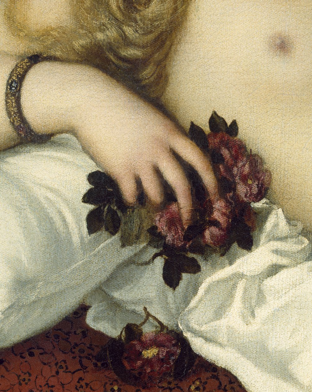 Urbinon Venus, ennen vuotta 1538 öljy kankaalle, yksityiskohta 291644 tekijältä Tiziano Vecelli