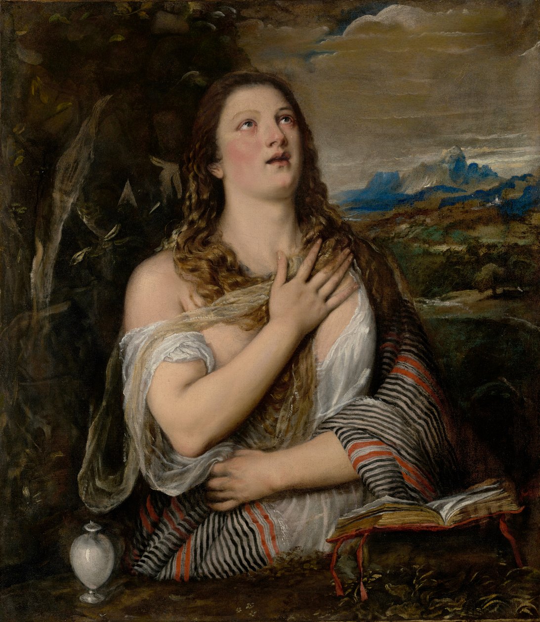 Katuva Magdaleena tekijältä Titian (Tiziano Vecellio)