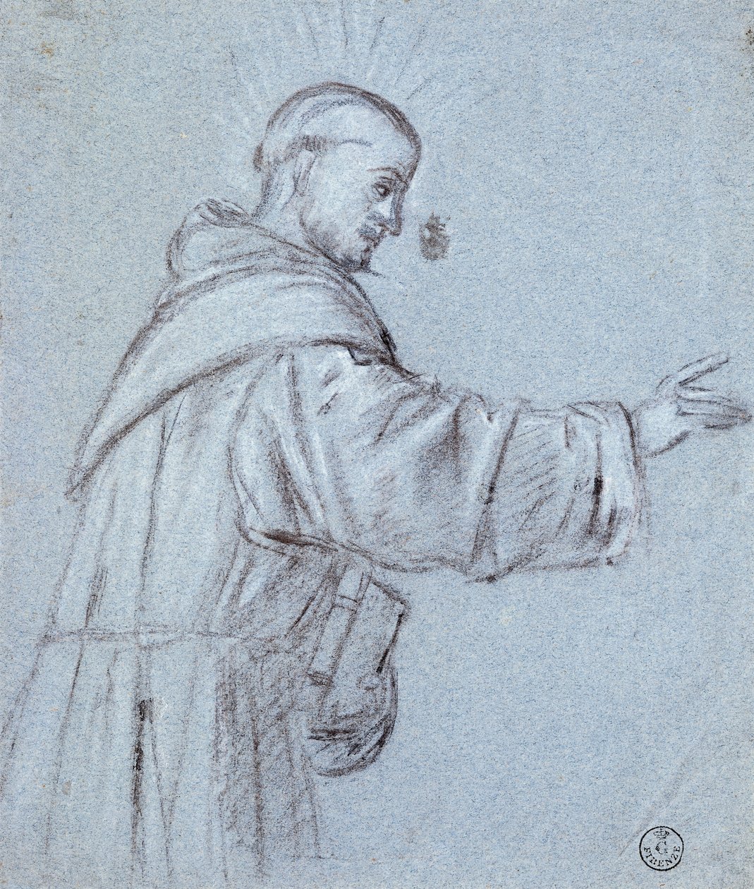 Tizianin munkki (noin 1490-1576), piirustus tekijältä Titian (c.1488 1576)