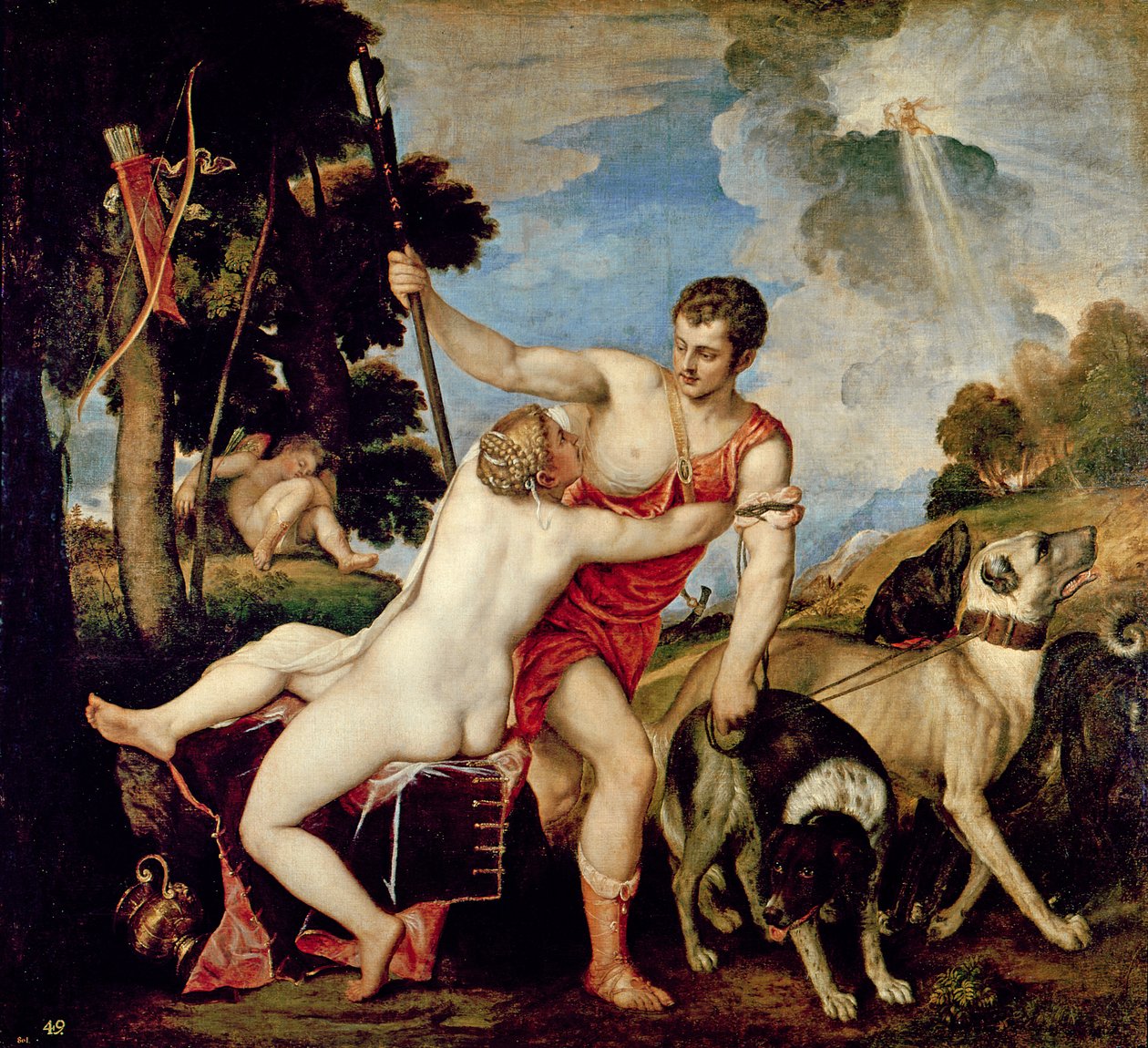 Venus ja Adonis tekijältä Tiziano Vecelli