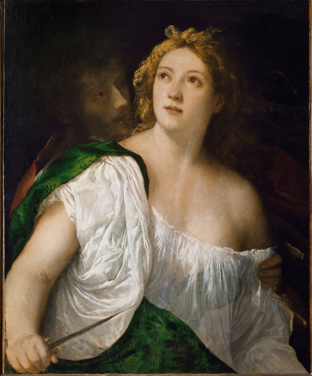Lucrece ja Tarquin (maalaus tekijältä Titian (c.1488 1576)