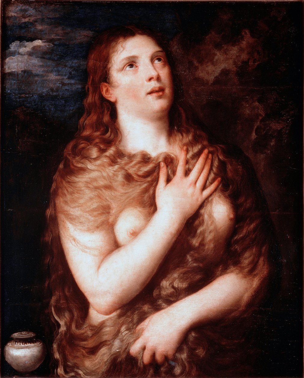 Maria Magdaleena katumuksessa (maalaus, n. 1533) tekijältä Titian (c.1488 1576)