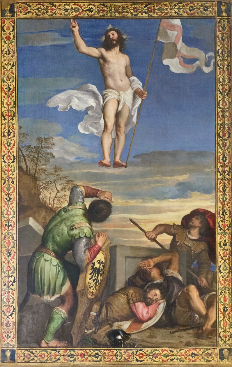 Jeesuksen ylösnousemus tekijältä Titian (c.1488 1576)