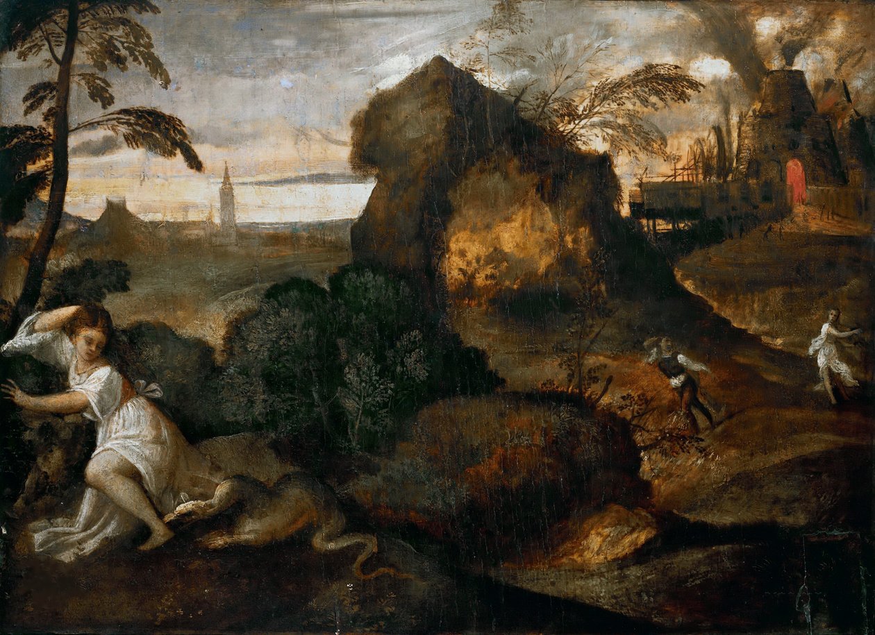 Orpheus ja Eurydike, n. 1505-1510. tekijältä Titian