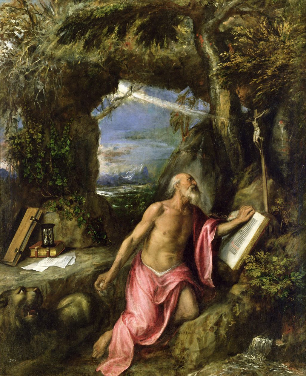 Katuva Saint Jerome, n. 1575. tekijältä Titian