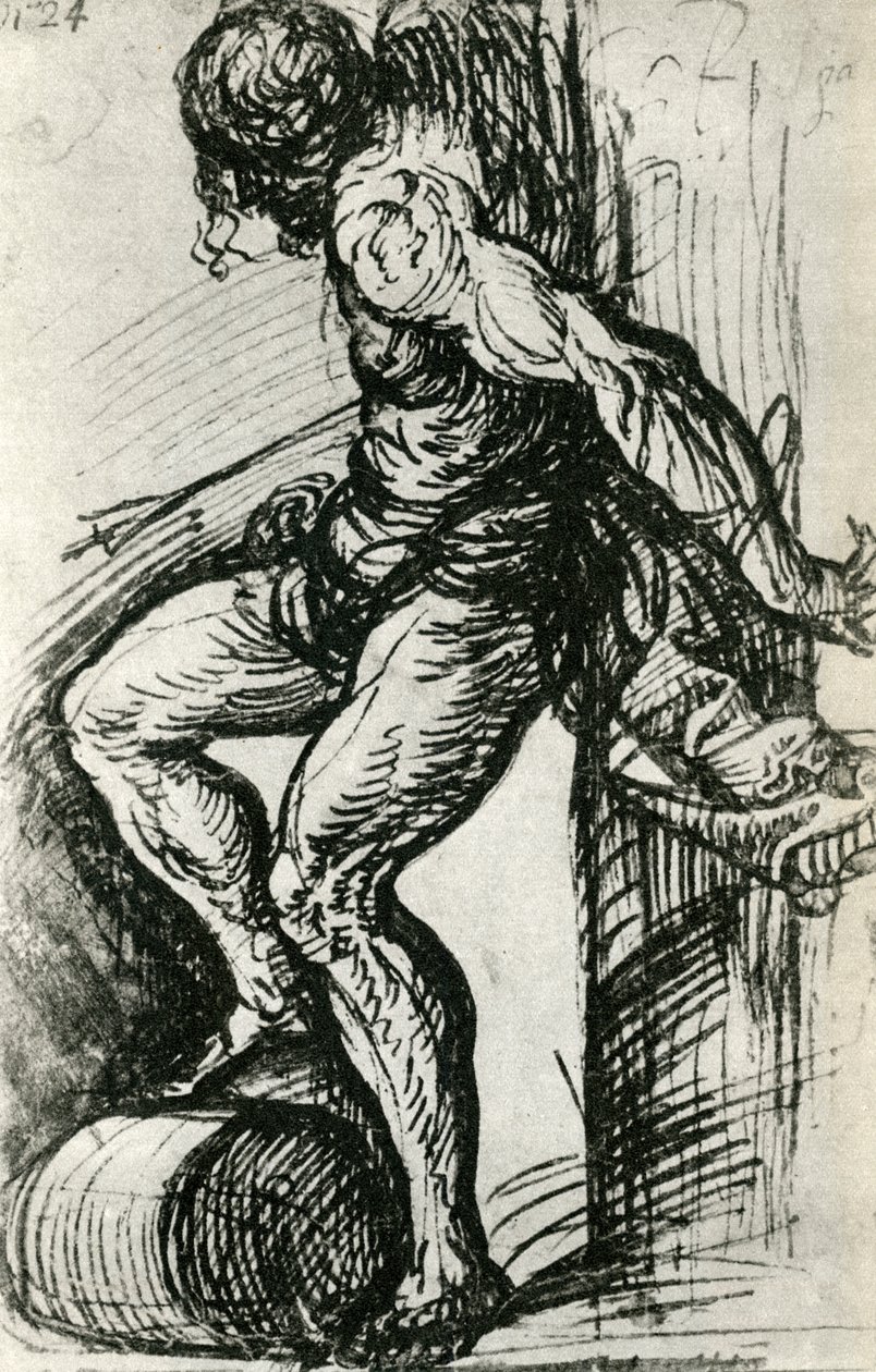Luonnos Pyhälle Sebastianille, c1518, 1937 tekijältä Tiziano Vecelli