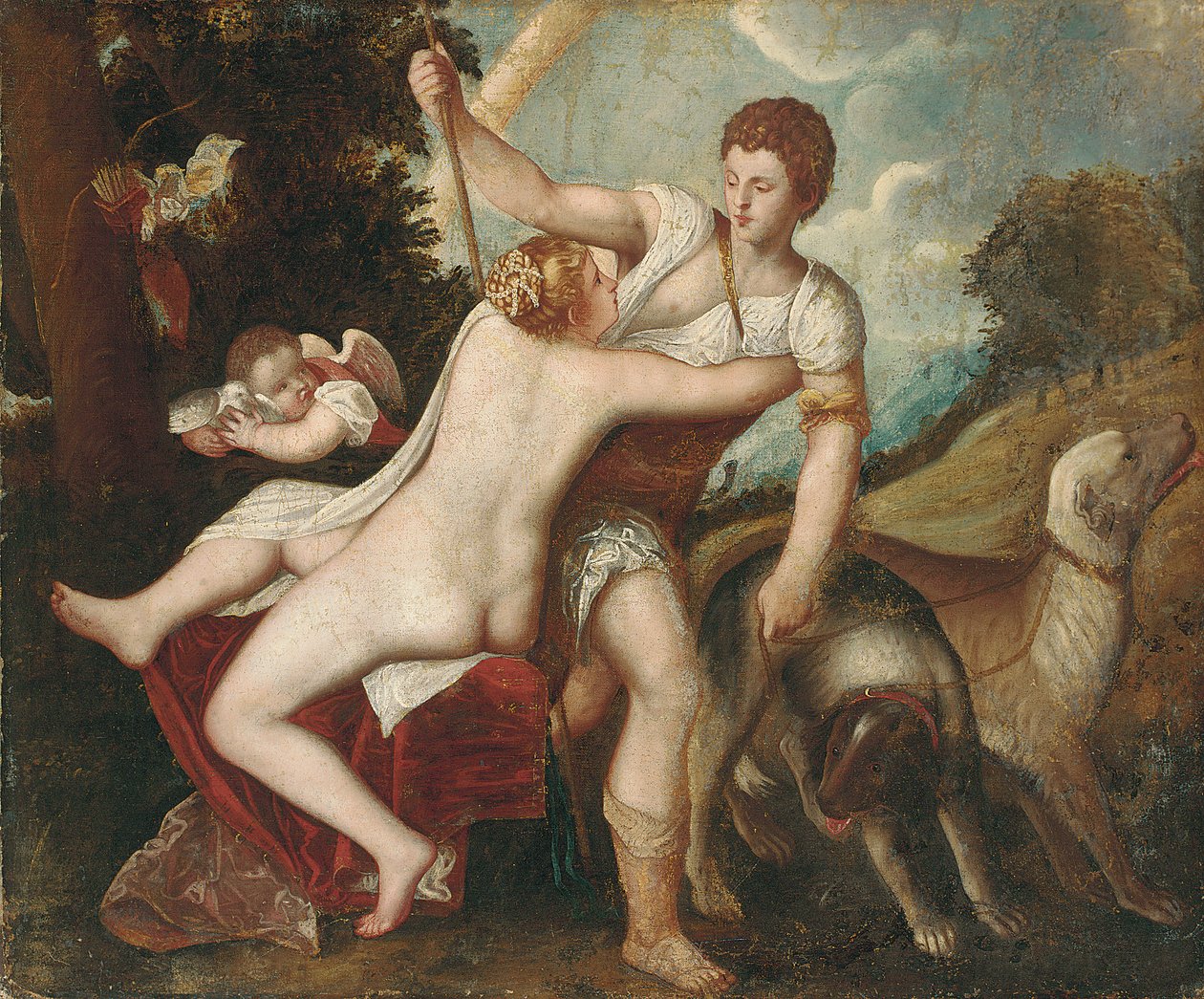 Venus ja Adonis tekijältä Tiziano Vecelli