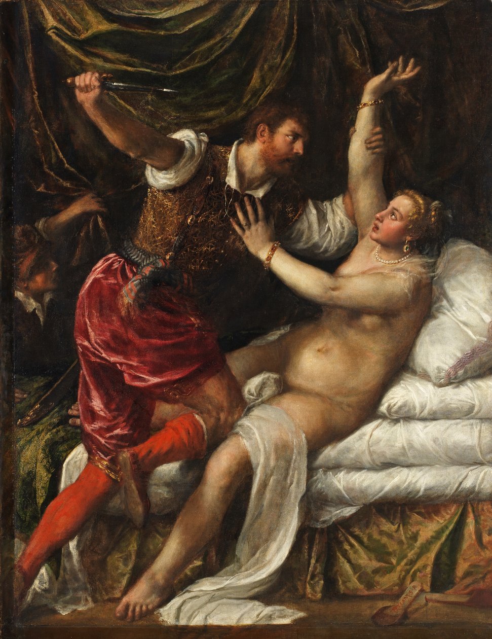 Tarquin ja Lucretia, n. 1568-76 tekijältä Tiziano Vecelli