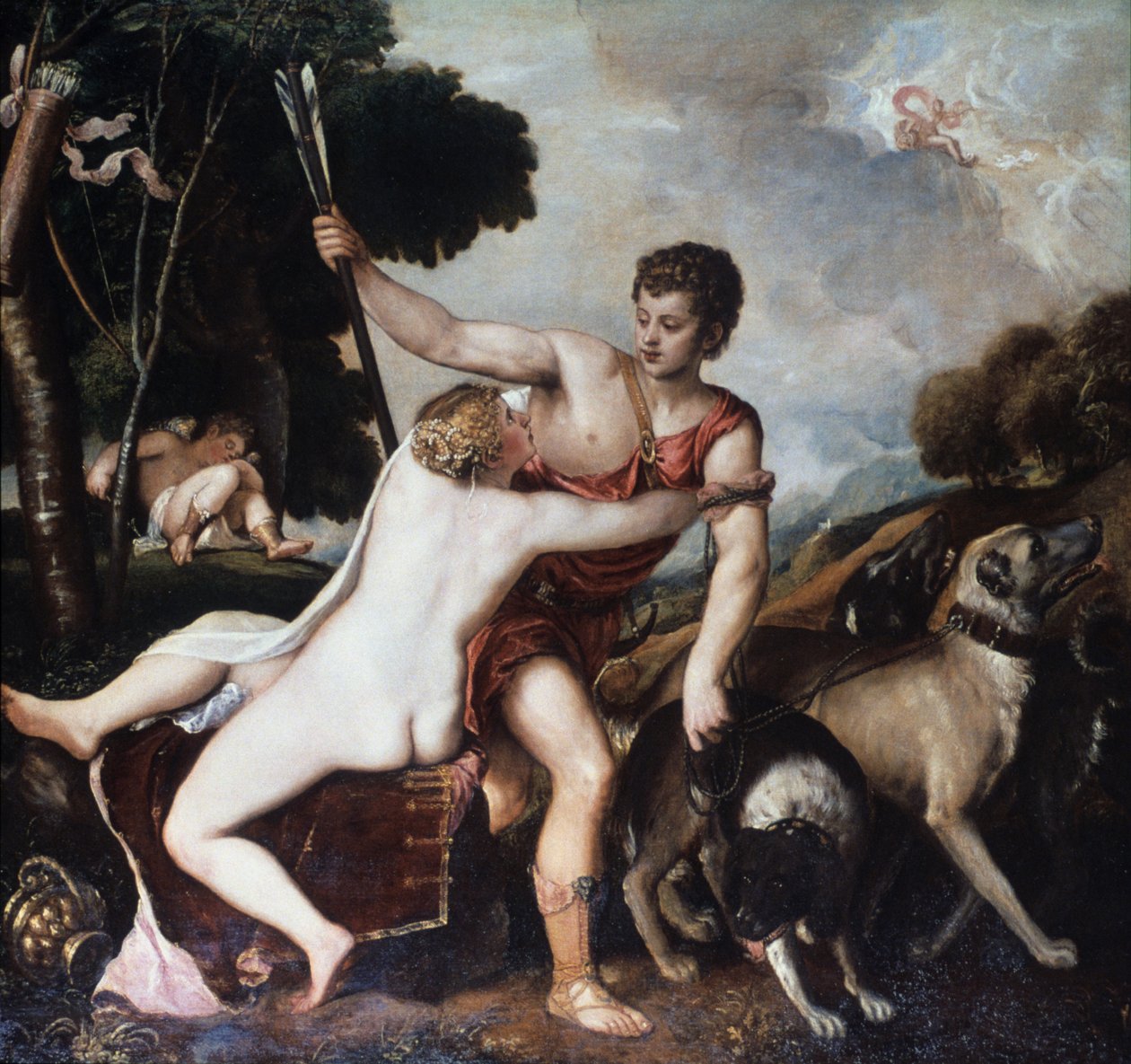 Venus ja Adonis, 1553 tekijältä Tiziano Vecelli