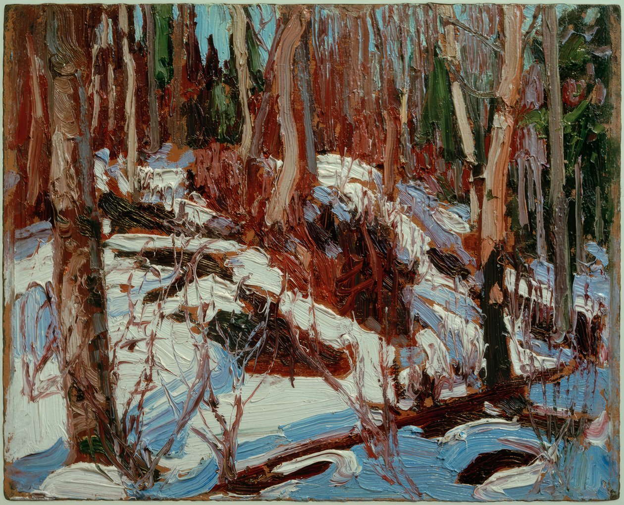 Talvi sulaa metsässä tekijältä Tom Thomson