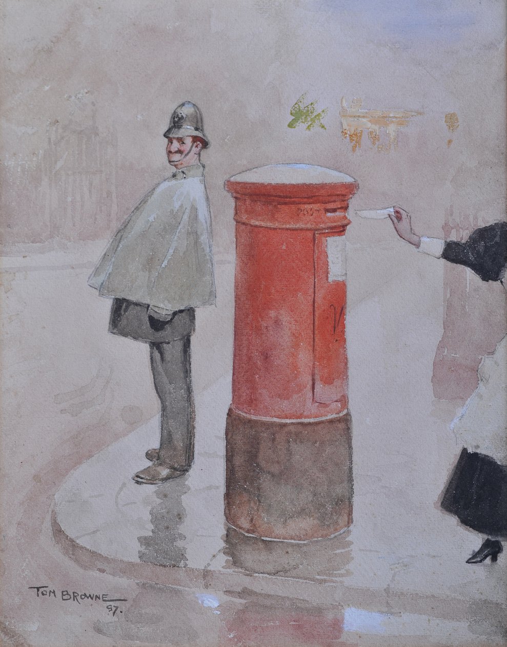 Billet-mignon, 1897 (kynä ja wc paperilla) tekijältä Tom Browne