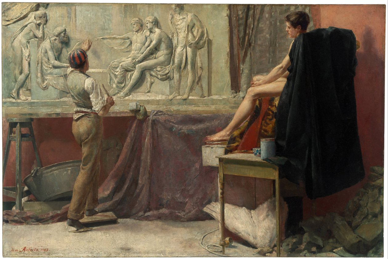 Kuvanveistäjien studio, 1885 tekijältä Tom Roberts