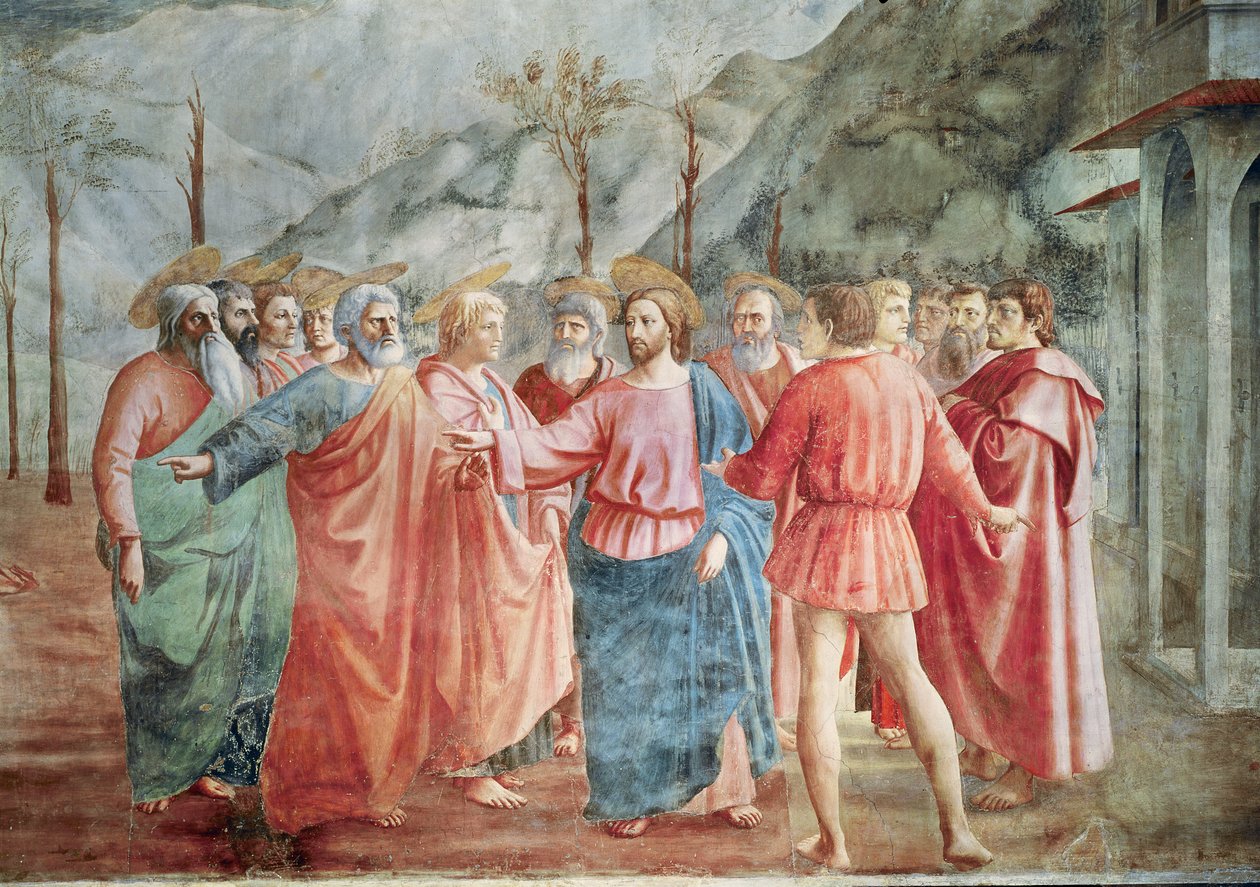 Yksityiskohta Kristuksesta ja hänen opetuslapsistaan, The Tribute Money, n. 1427 (yksityiskohta 31642) tekijältä Tommaso Masaccio