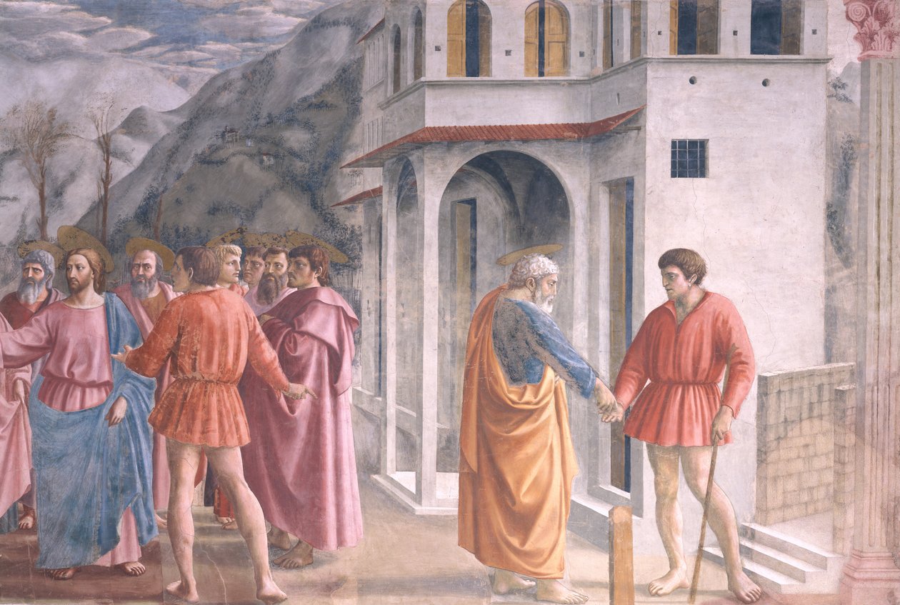 Tribute Money, Brancacci Chapelista, n. 1426 (yksityiskohta 31642) tekijältä Tommaso Masaccio