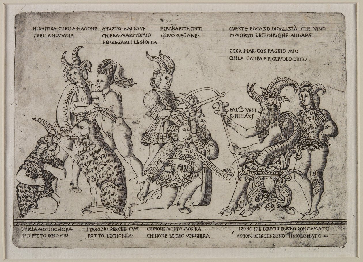 The King of Goats: A Satire on Cuckolds, n. 1460-1464 tekijältä Tommaso di Antonio Finiguerra