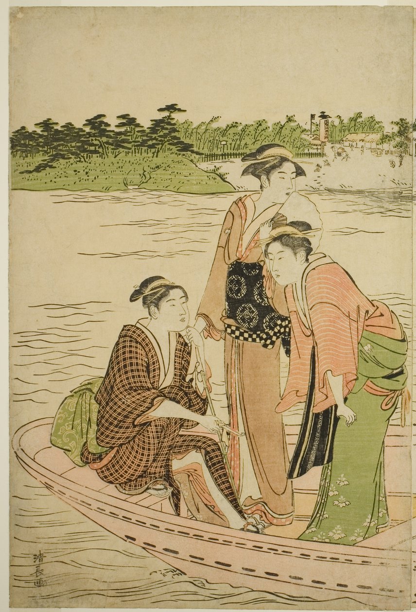 Lautta Rokugo-joella tekijältä Torii Kiyonaga