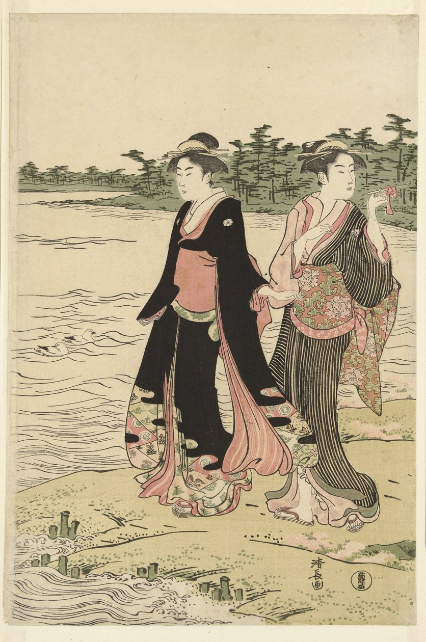 Lautta Sumida-joella tekijältä Torii Kiyonaga