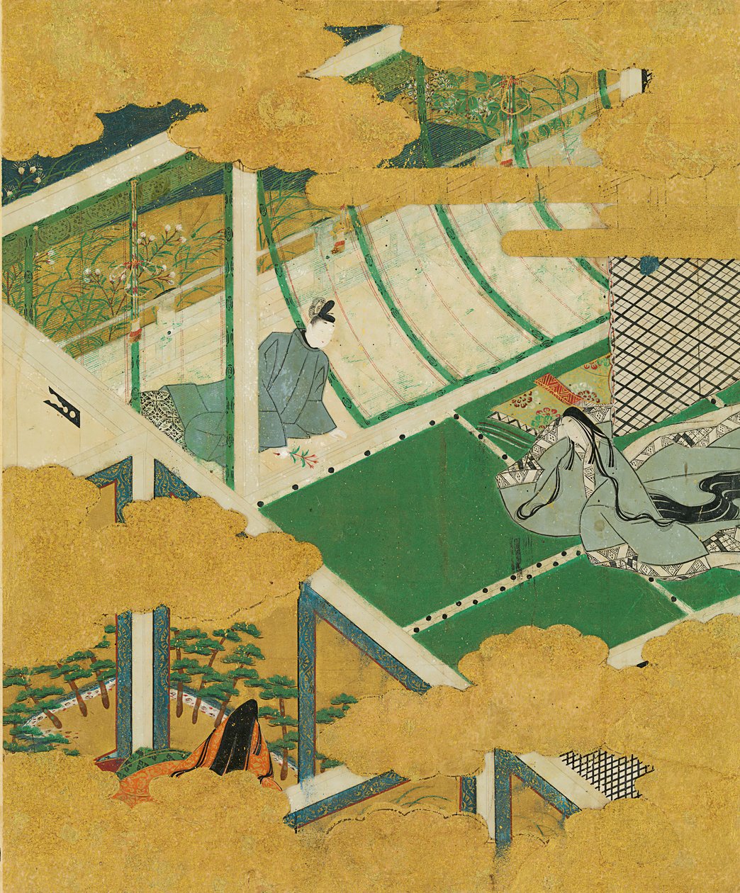 "Mitflowers" Fujibakama, 1500-luvun loppu - 1600-luvun alku. tekijältä Tosa Mitsuyoshi