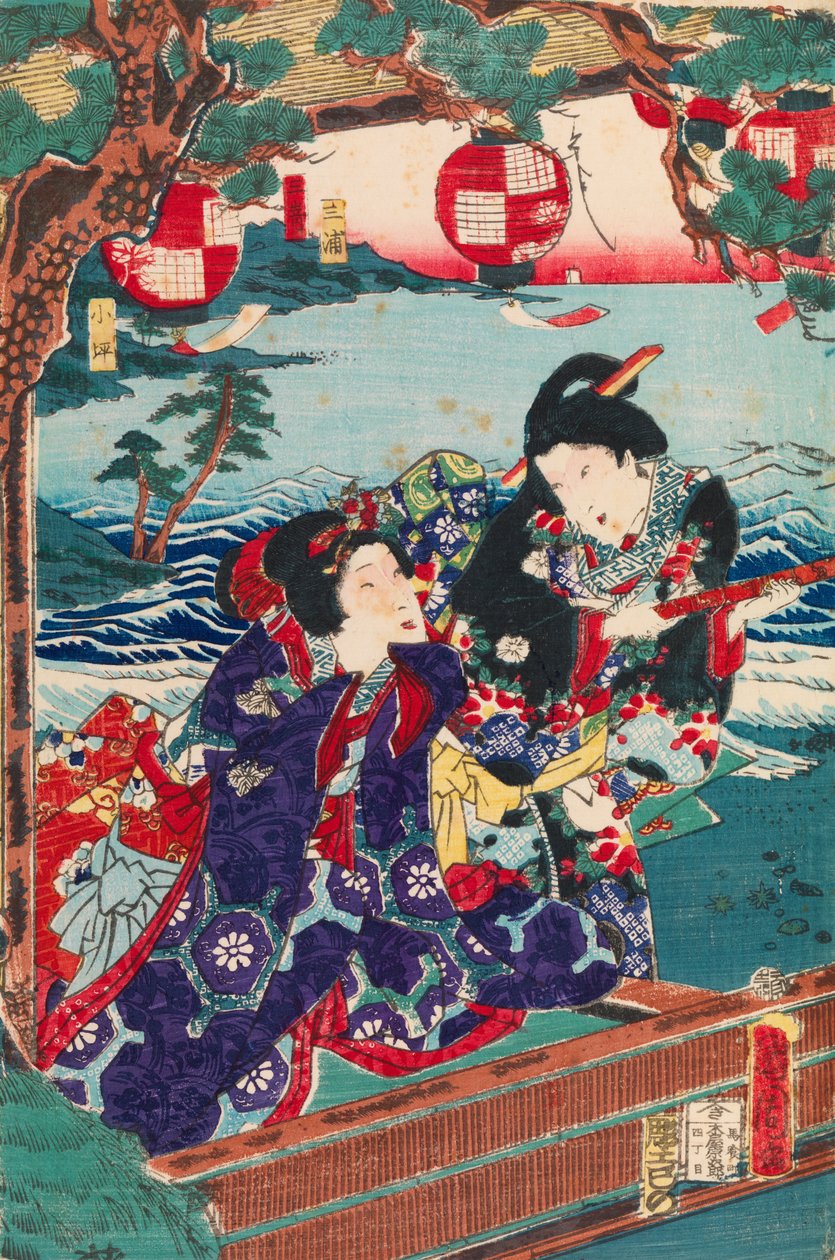 Genji Retki Enoshiman saarelle tekijältä Toyohara Kunichika