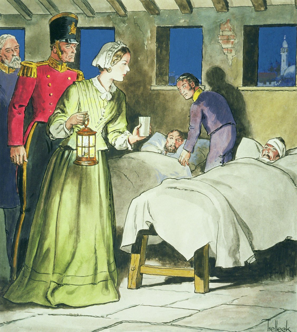 Florence Nightingale (1820-1910) teoksesta "Peeps into the Past", julkaistu noin 1900 tekijältä Trelleek