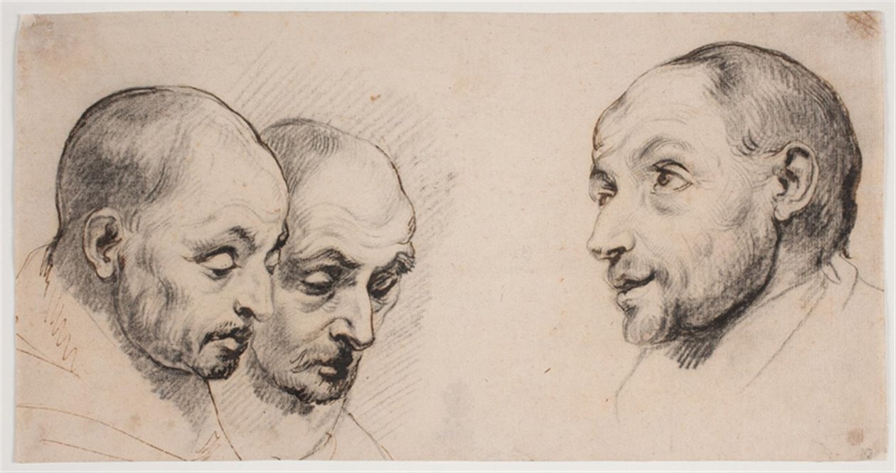 Kolme urospäätä tekijältä Ubekendt kopist efter Anthony van Dyck