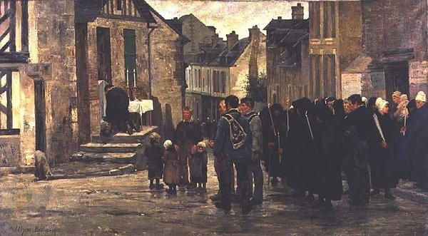 Merimiehen hautaus Villervillessä, 1878 tekijältä Ulysse Louis Auguste Butin