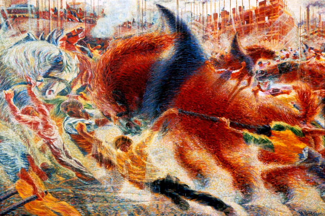 Kaupunki nousee, 1911. tekijältä Umberto Boccioni
