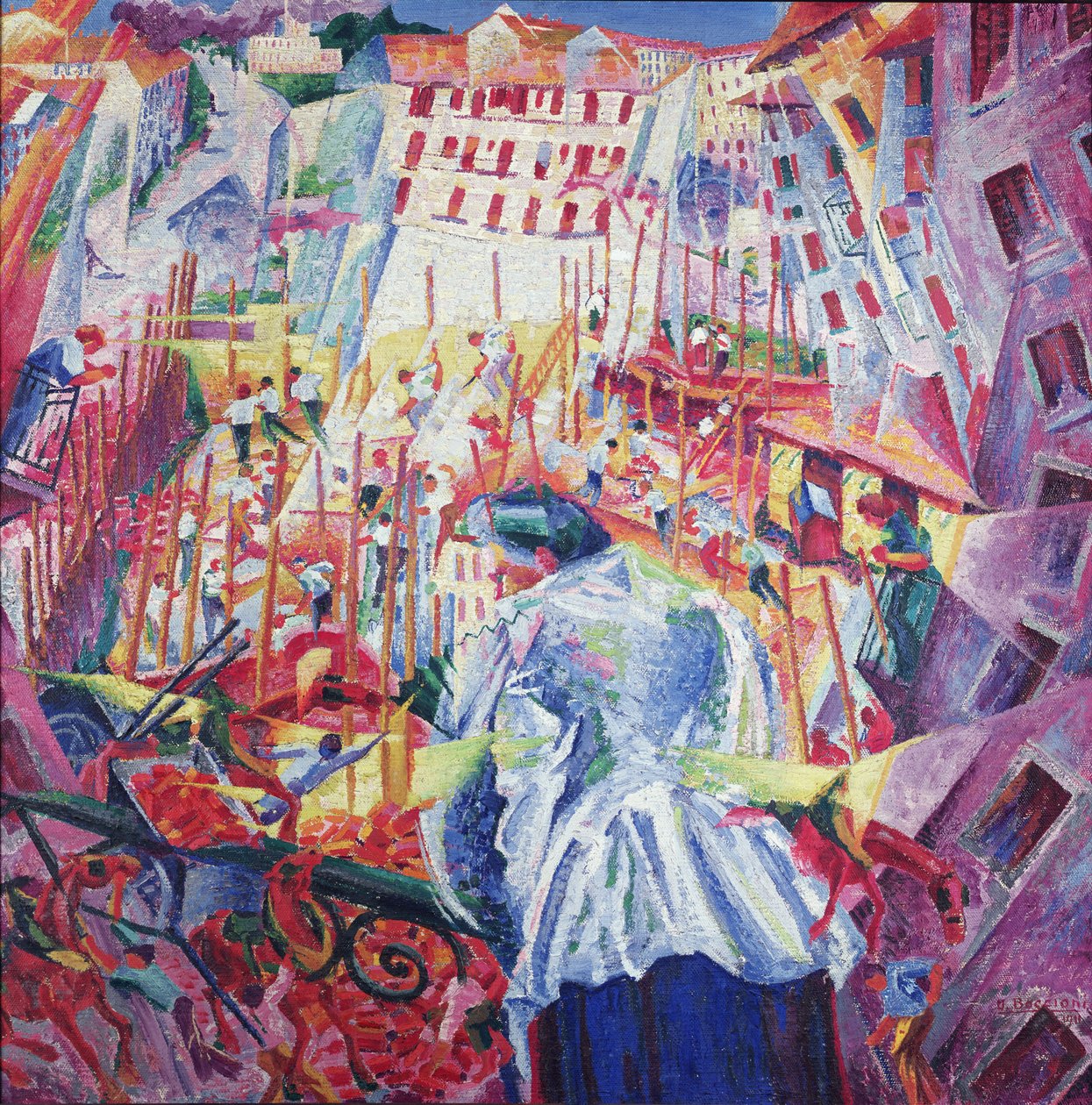 Katu tulee taloon, 1911 tekijältä Umberto Boccioni