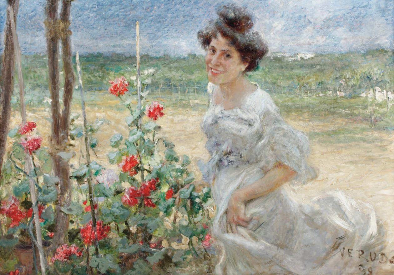 Kukkapuutarhassa, 1899 tekijältä Umberto Veruda