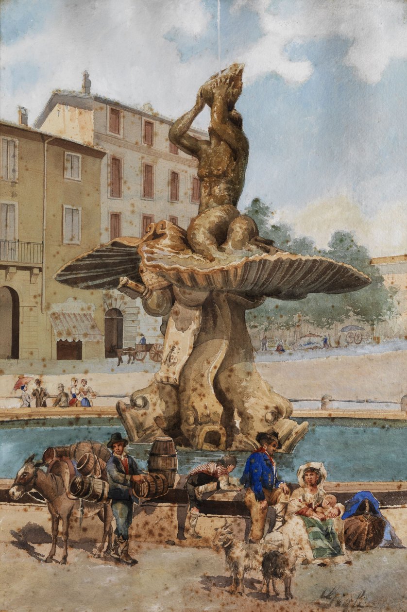 Fontana del Tritone auf der piazza Barberini tekijältä Unbekannt Unbekannt