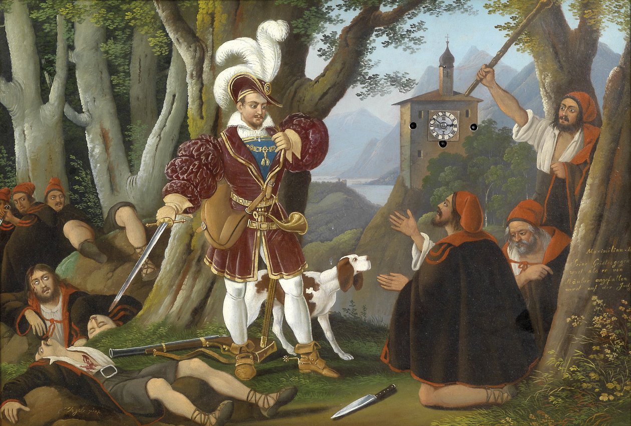 Kaiser Maximilian I. mit den Räubern tekijältä Unbekannt Unbekannt