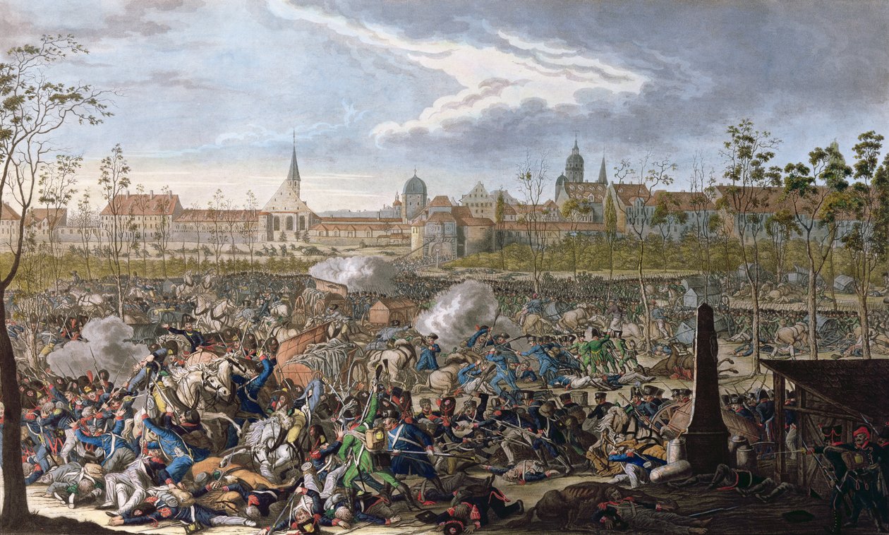 Leipzigin taistelu, 19. lokakuuta 1813 (värikaiverrus) tekijältä Unbekannt Unbekannt